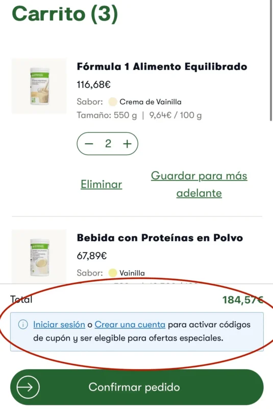 Instrucciones para comprar con descuento en Herbalife One 4 IMG 9954